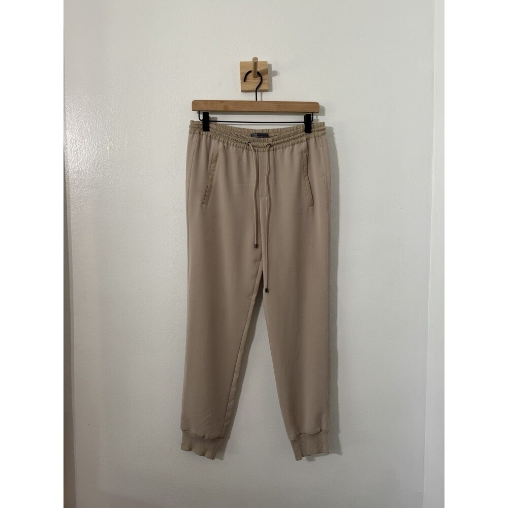 Vince Jogger Drawstring Sz Small Cream Beige Casual Pant Pockets Neutral  Luxury